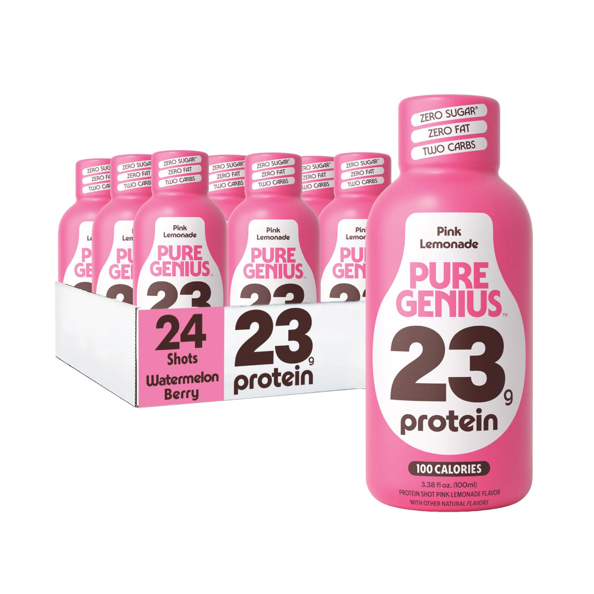 Pure Genius 23g Protein Shot | 100 Calories, No Sugar, No Fat | 24 Shots